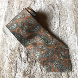 Oliver Grant paisley silk necktie 58” gray